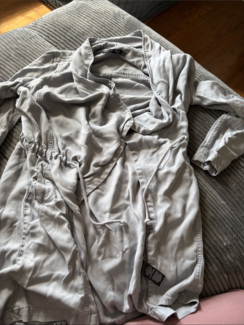 Max Jeans Light Gray Drawstring Utility Jacket
